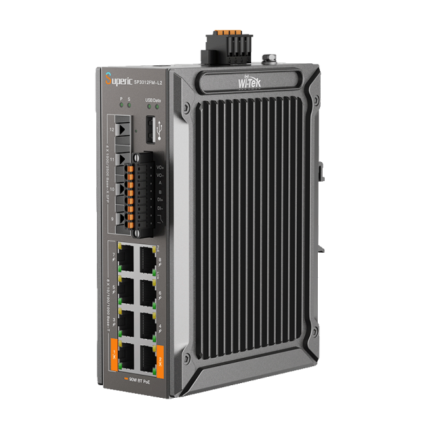 WI-TEK Superic SP3012FM-L2 v3, промышленный коммутатор